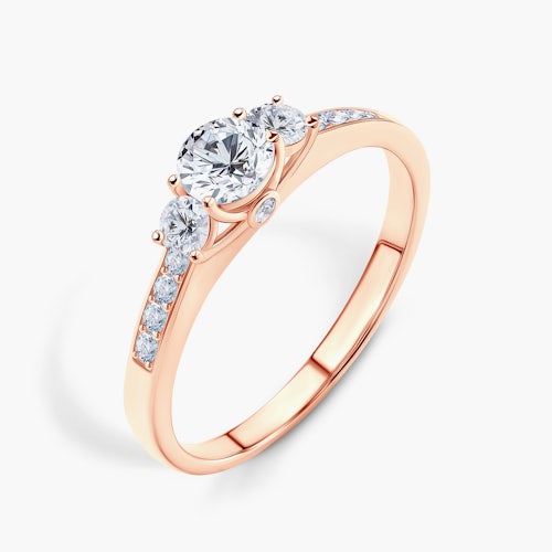 Pierścionek zaręczynowy Dream: różowe złoto, diamenty